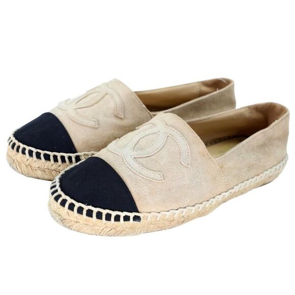 Chanel Espadrille 36 Suede Cap Toe CC Flats CC-S0304P-0005 - Picture 4 of 12